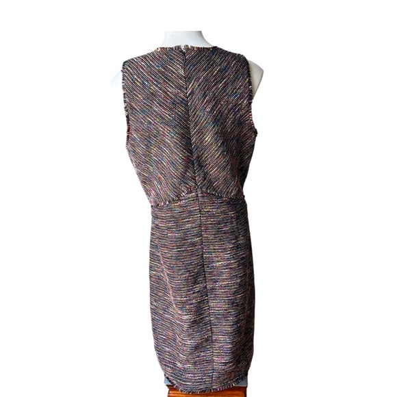 Sam Edelman NWOT Tweed Multicolored Fringe Business Casual Dress 🖤🩷💚💙💜 - Picture 4 of 6
